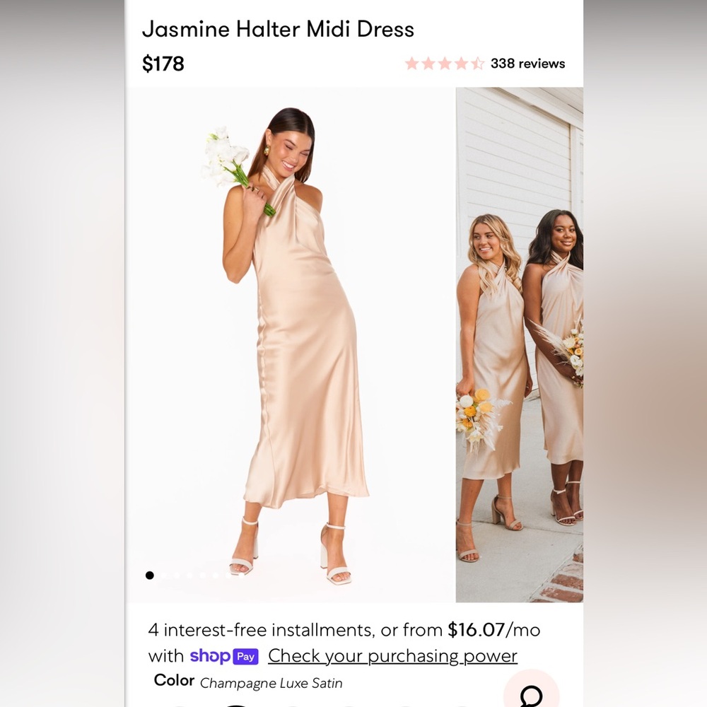 Show me your mumu Jasmine halter midi dress